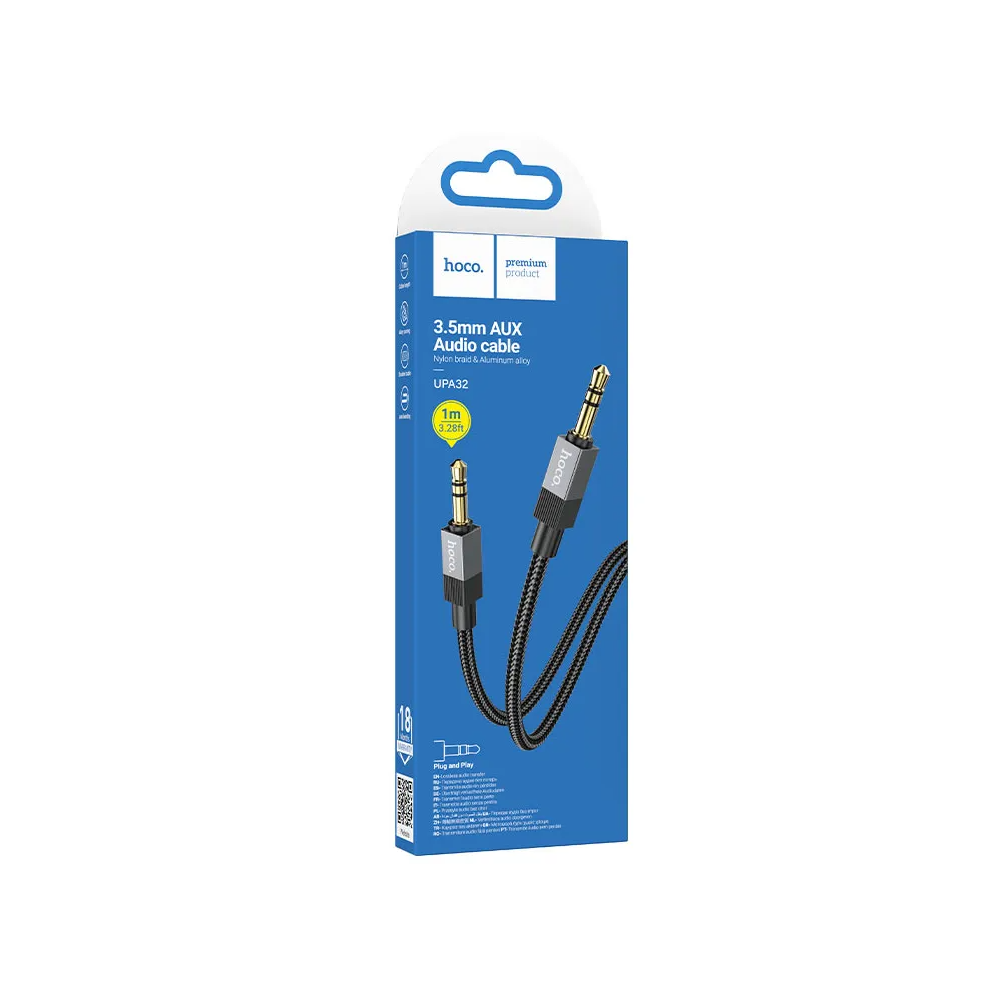 Audio kabel 3.5mm - 3.5mm HOCO UPA32, 1m, Crni