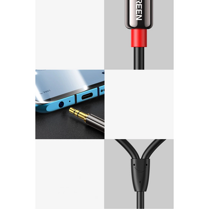 Audio kabel 3.5mm - 2 x RCA UGREEN AV116, 1m, Crni