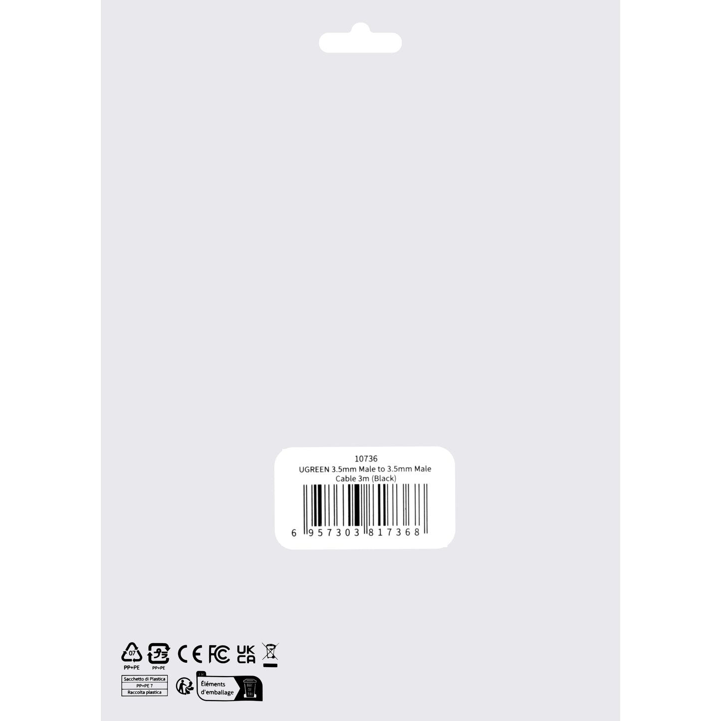 Audio kabel 3.5mm - 3.5mm UGREEN AV119, 3m, crni