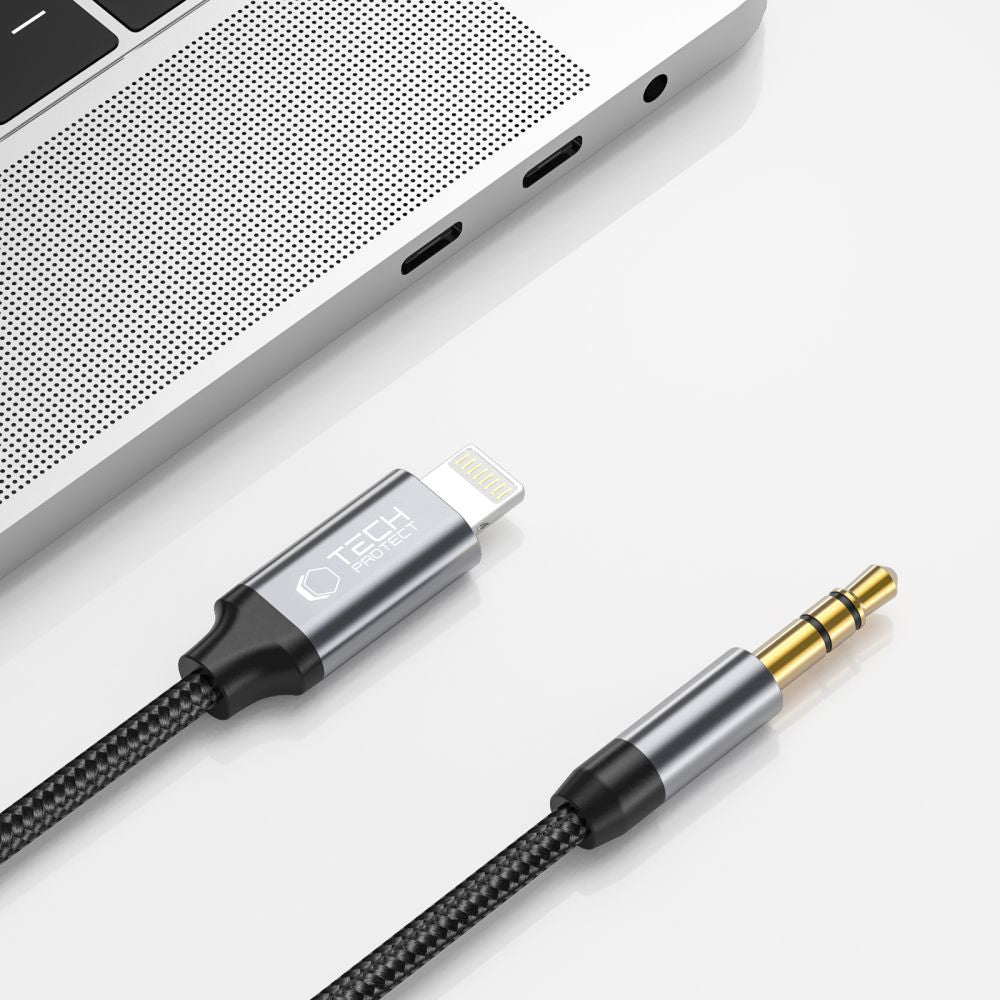 Audio kabel Lightning - 3.5mm Tech-Protect Ultraboost, 1m, Crni