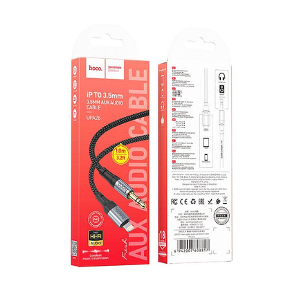 Audio kabel Lightning - 3.5mm HOCO UPA26, 1m, Crni