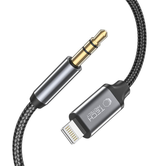 Audio kabel Lightning - 3.5mm Tech-Protect Ultraboost, 1m, Crni
