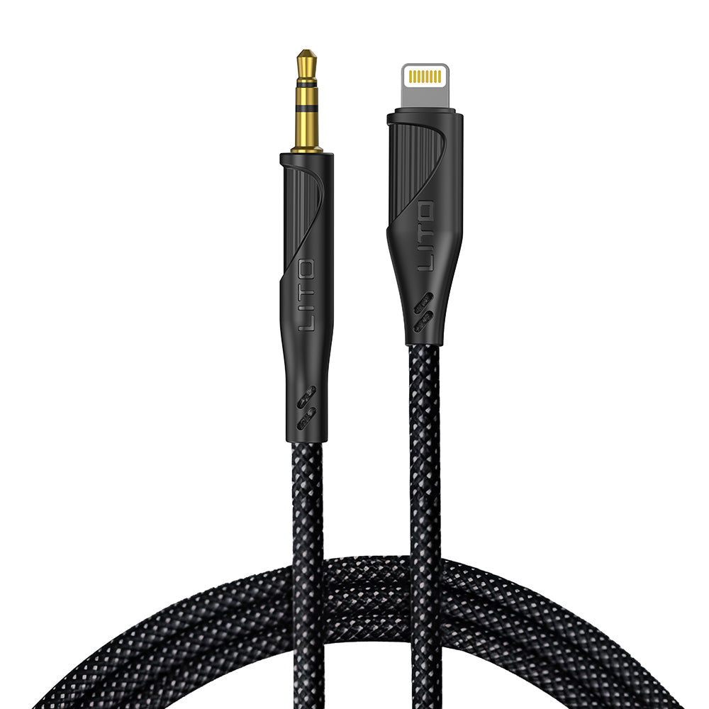 Audio kabel Lightning - 3.5mm Lito LA02, 1m, Crni