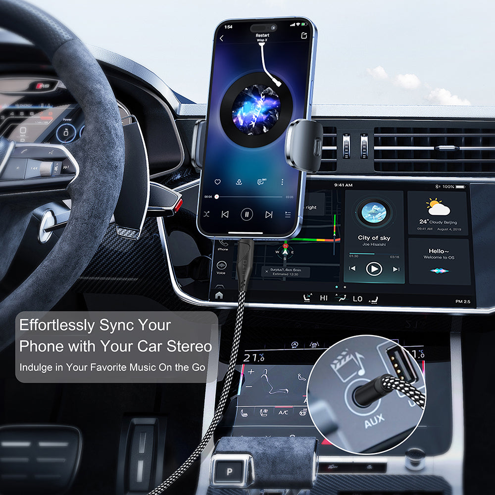 Audio kabel Lightning - 3.5mm Lito LA02, 1m, Crni