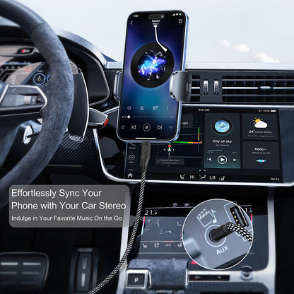 Audio kabel Lightning - 3.5mm Lito LA02, 1m, Crni