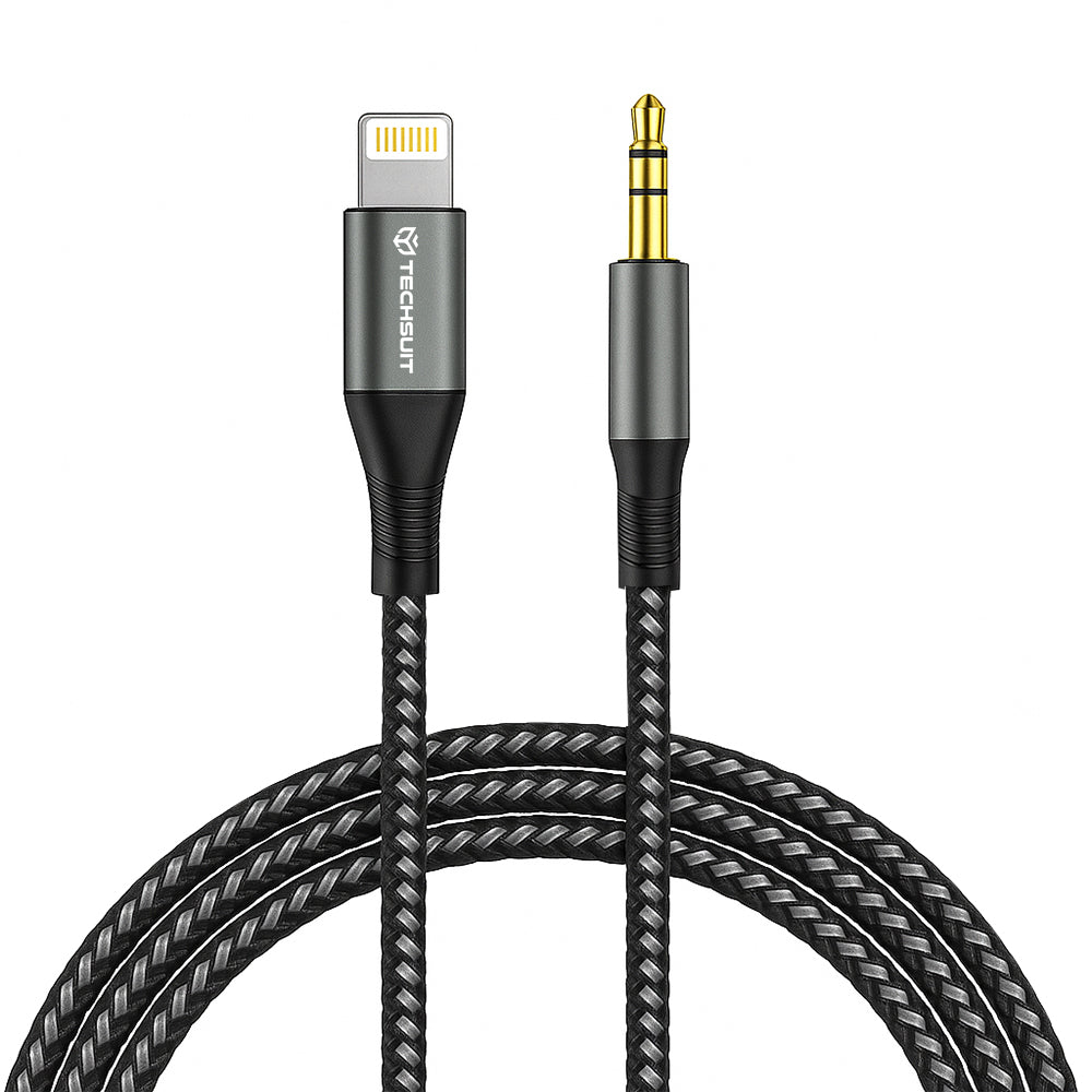 Audio kabel Lightning - 3.5mm Techsuit AC17 NexaSound, 1m, Sivi