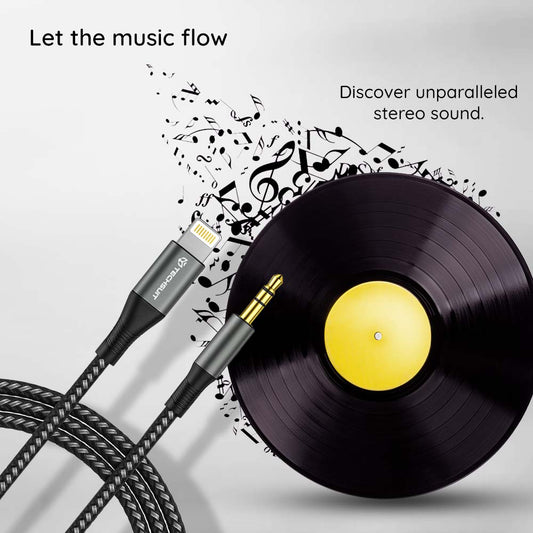 Audio kabel Lightning - 3.5mm Techsuit AC17 NexaSound, 1m, Sivi