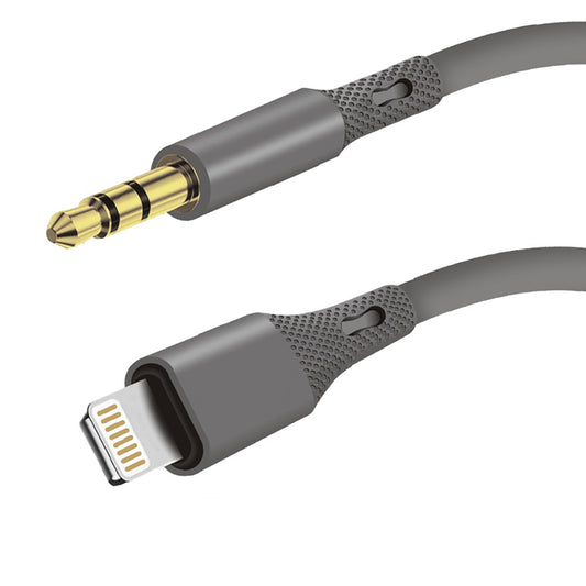 Audio kabel Lightning - 3.5mm Techsuit AC5 SoundFlex, 1m, Sivi