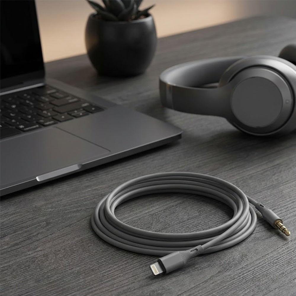 Audio kabel Lightning - 3.5mm Techsuit AC5 SoundFlex, 1m, Sivi