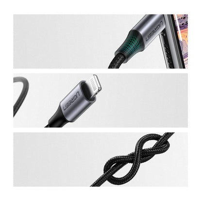Audio kabel Lightning - 3.5mm UGREEN US315 (70509), 1m, Crni