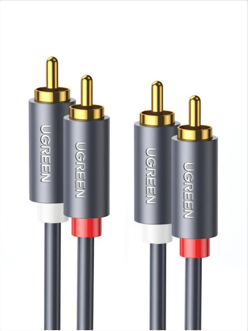Audio kabel UGREEN AV104, 2 x RCA - 2 x RCA, 3m, Crni