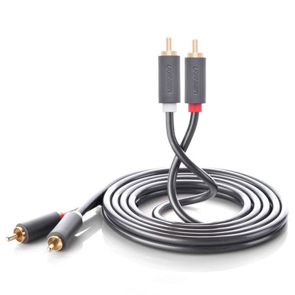 Audio kabel UGREEN AV104, 2 x RCA - 2 x RCA, 2m, Crni