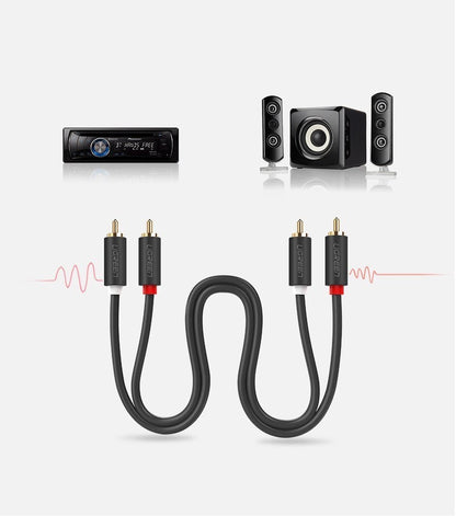 Audio kabel UGREEN AV104, 2 x RCA - 2 x RCA, 2m, Crni