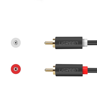 Audio kabel UGREEN AV104, 2 x RCA - 2 x RCA, 2m, Crni