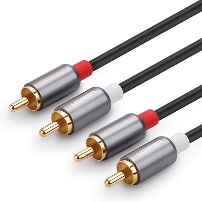 Audio kabel UGREEN AV104, 2 x RCA - 2 x RCA, 2m, Crni