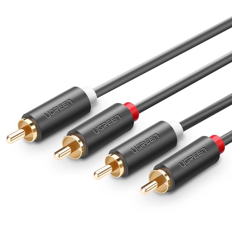 Audio kabel UGREEN AV104, 2 x RCA - 2 x RCA, 2m, Crni