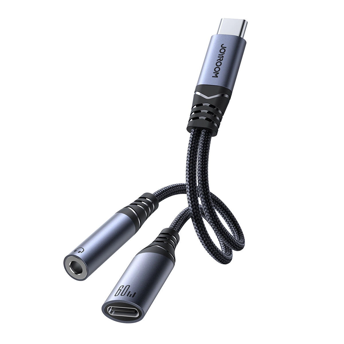 Audio kabel USB-C - 3.5mm / USB-C Joyroom SY-C02, 0.14m, Crni