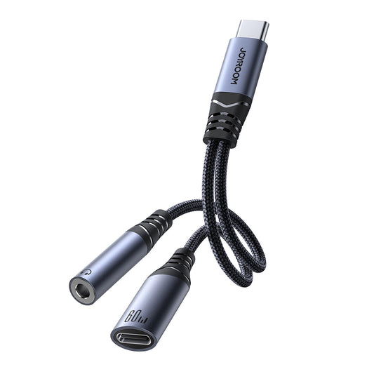 Audio kabel USB-C - 3.5mm / USB-C Joyroom SY-C02, 0.14m, Crni