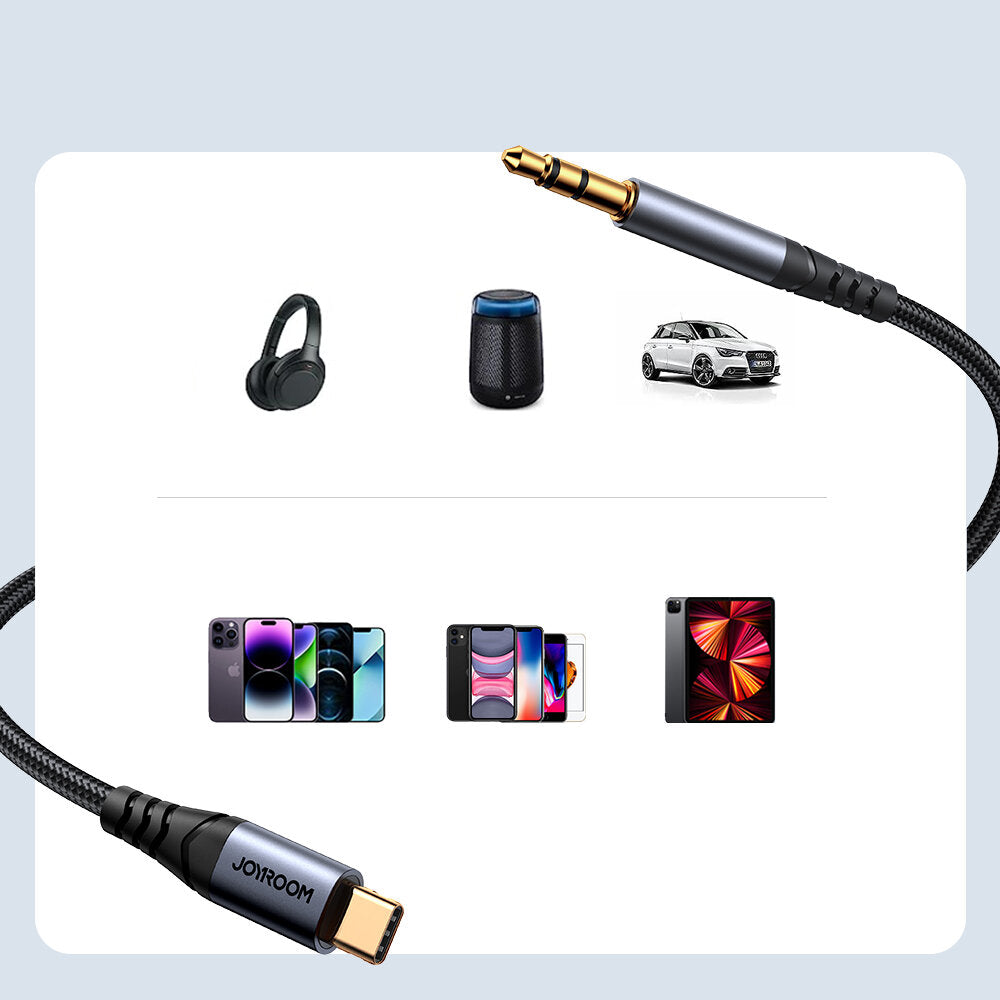 Audio kabel USB-C - 3.5mm Joyroom SY-A07, 1.2m, Crni