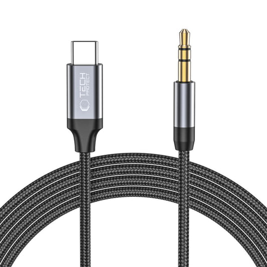 Audio kabel USB-C - 3.5mm Tech-Protect Ultraboost, 1m, Crni