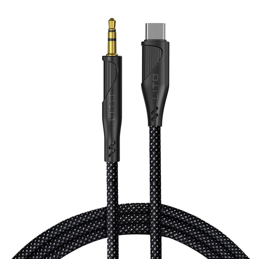 Audio kabel USB-C - 3.5mm Lito LA02, 1m, Crni