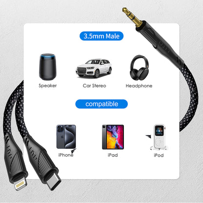 Audio kabel USB-C - 3.5mm Lito LA02, 1m, Crni