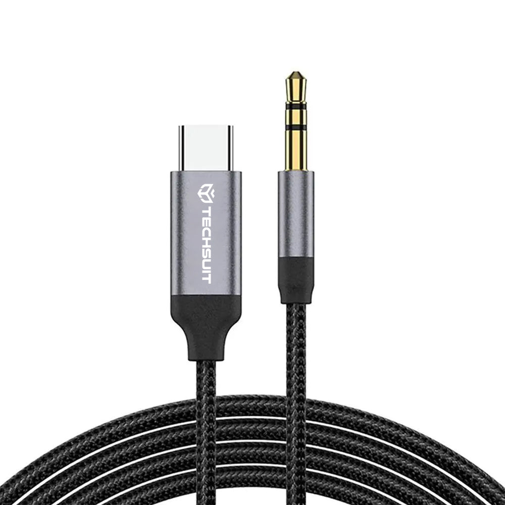 Audio kabel USB-C - 3.5mm Techsuit AC11 FuseXound, 0.5m, Sivi