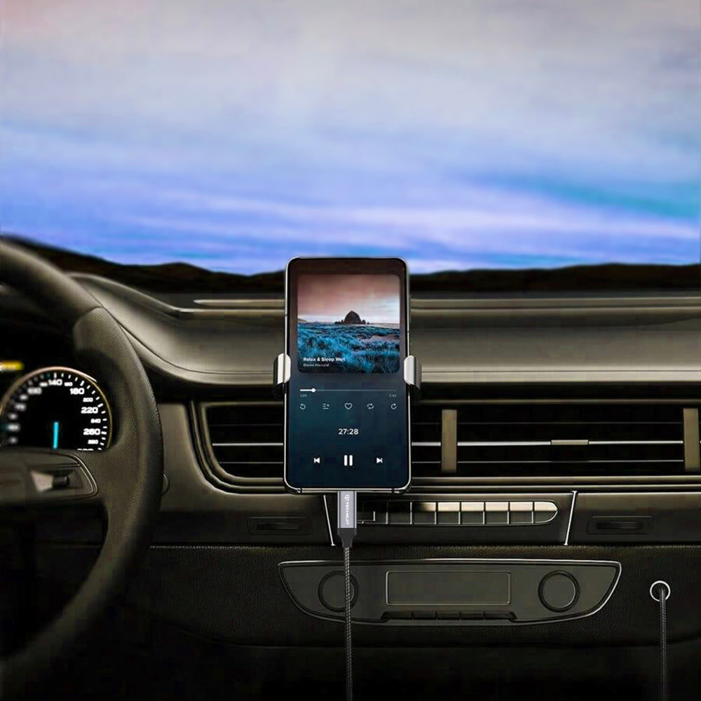 Audio kabel USB-C - 3.5mm Techsuit AC11 FuseXound, 0.5m, Sivi