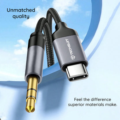 Audio kabel USB-C - 3.5mm Techsuit AC11 FuseXound, 0.5m, Sivi