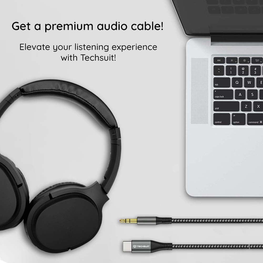 Audio kabel USB-C - 3.5mm Techsuit AC16 NexaSound, 1m, Sivi