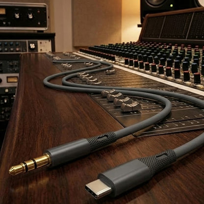 Audio kabel USB-C - 3.5mm Techsuit AC4 SoundFlex, 1m, Sivi