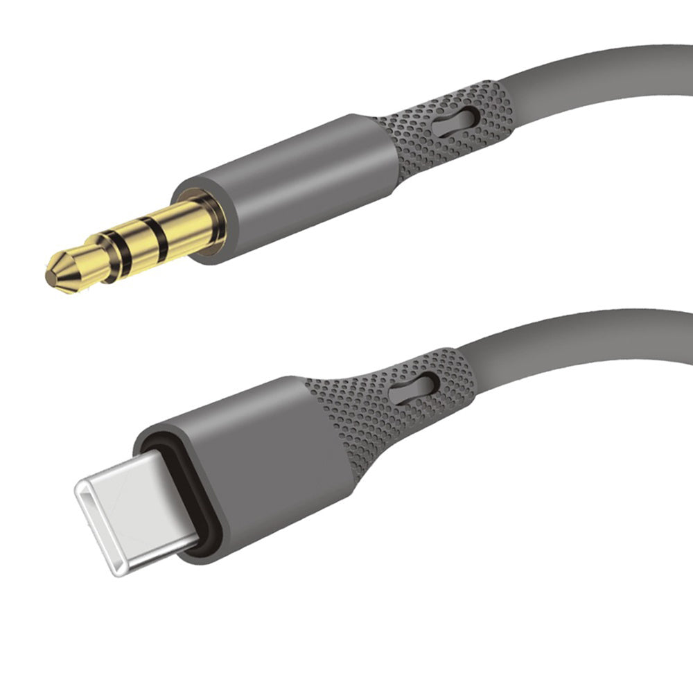 Audio kabel USB-C - 3.5mm Techsuit AC4 SoundFlex, 1m, Sivi