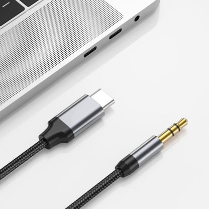 Audio kabel USB-C - 3.5mm Techsuit AC9 SoundShell, 1.5m, Sivi