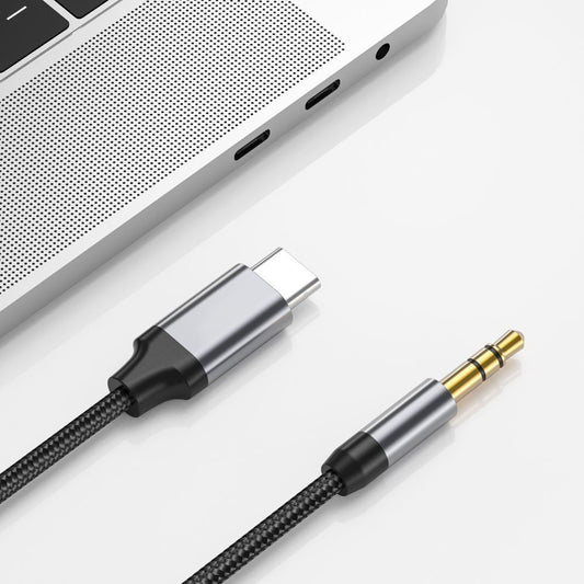 Audio kabel USB-C - 3.5mm Techsuit AC9 SoundShell, 1.5m, Sivi