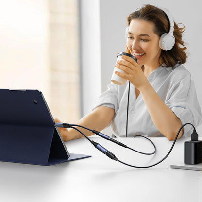Audio kabel USB-C - 3.5mm / USB-C Joyroom SY-C02, 0.14m, Crni