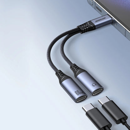Audio kabel USB-C - 2 x USB-C Joyroom SY-C03, 0.14m, Crni