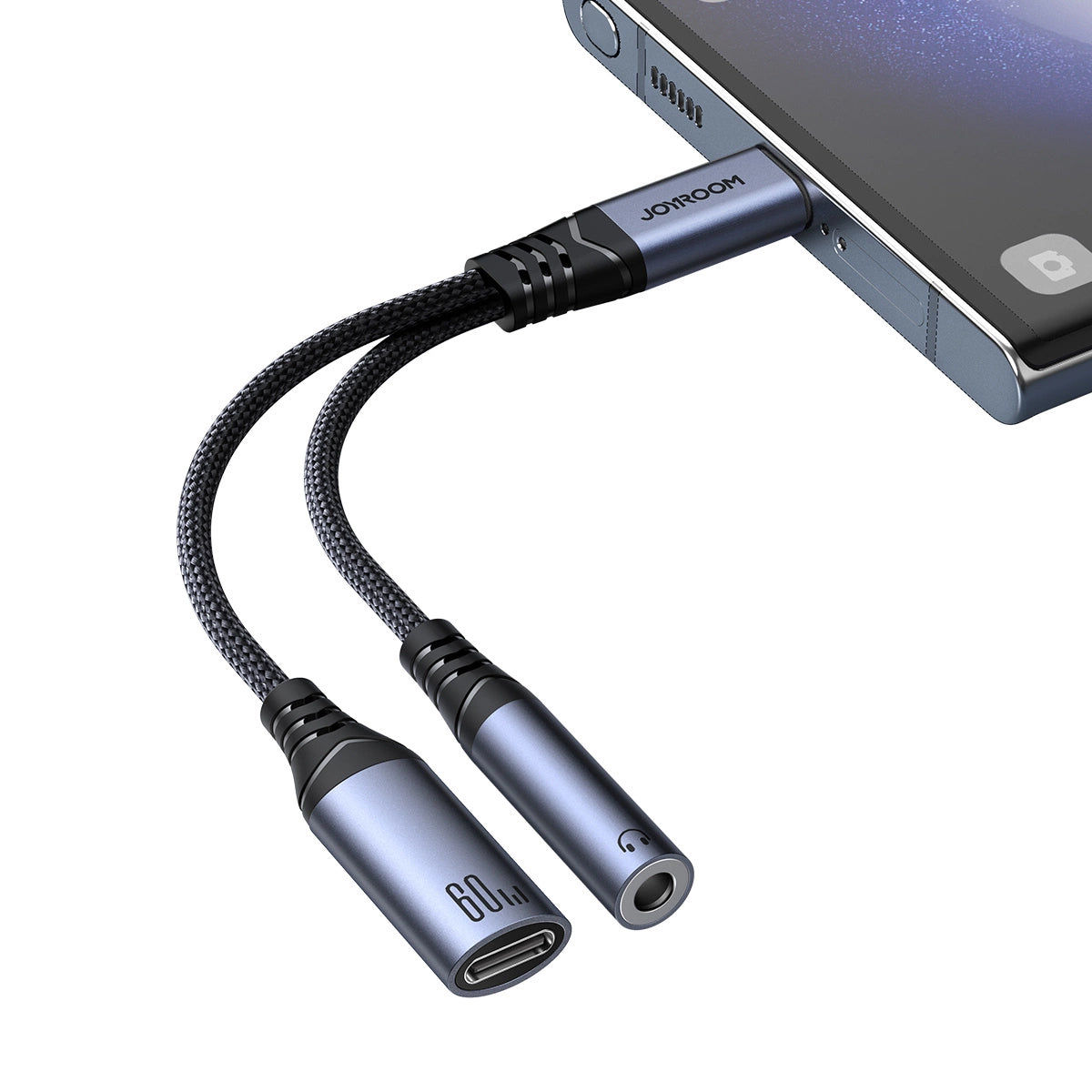 Audio kabel USB-C - 3.5mm / USB-C Joyroom SY-C02, 0.14m, Crni
