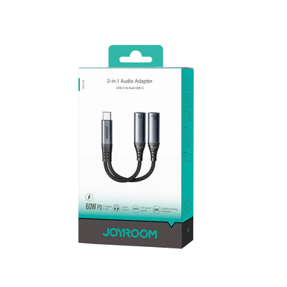 Audio kabel USB-C - 2 x USB-C Joyroom SY-C03, 0.14m, Crni