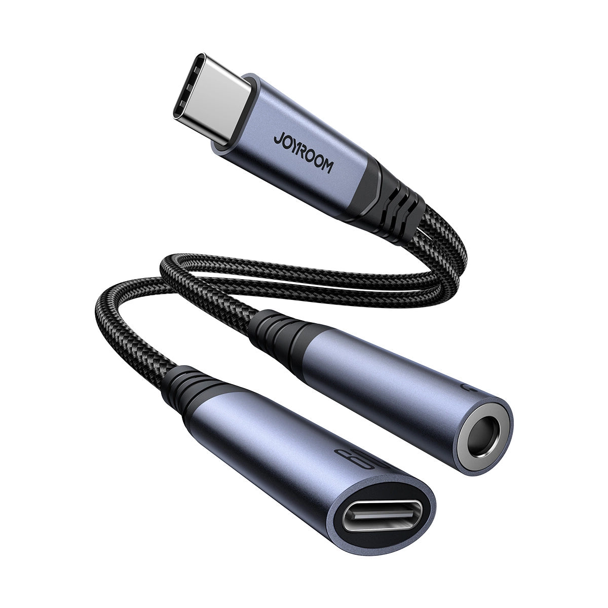 Audio kabel USB-C - 3.5mm / USB-C Joyroom SY-C02, 0.14m, Crni
