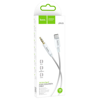 Audio kabel USB-C - 3.5mm HOCO UPA19, 1m, Srebrni