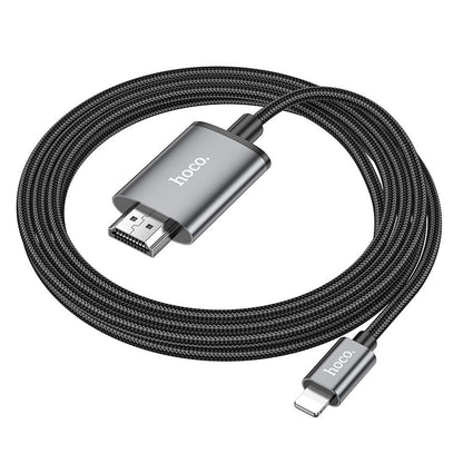 Audio i video kabel Lightning - HDMI HOCO UA27, 2m, Sivi