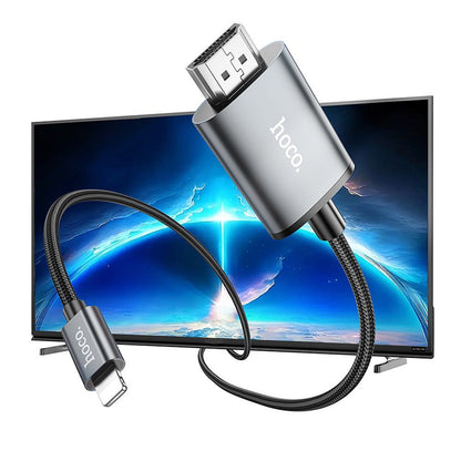 Audio i video kabel Lightning - HDMI HOCO UA27, 2m, Sivi