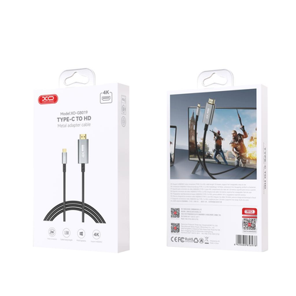 Audio i video kabel USB-C - HDMI XO Design GB019, 1.8m, Crni