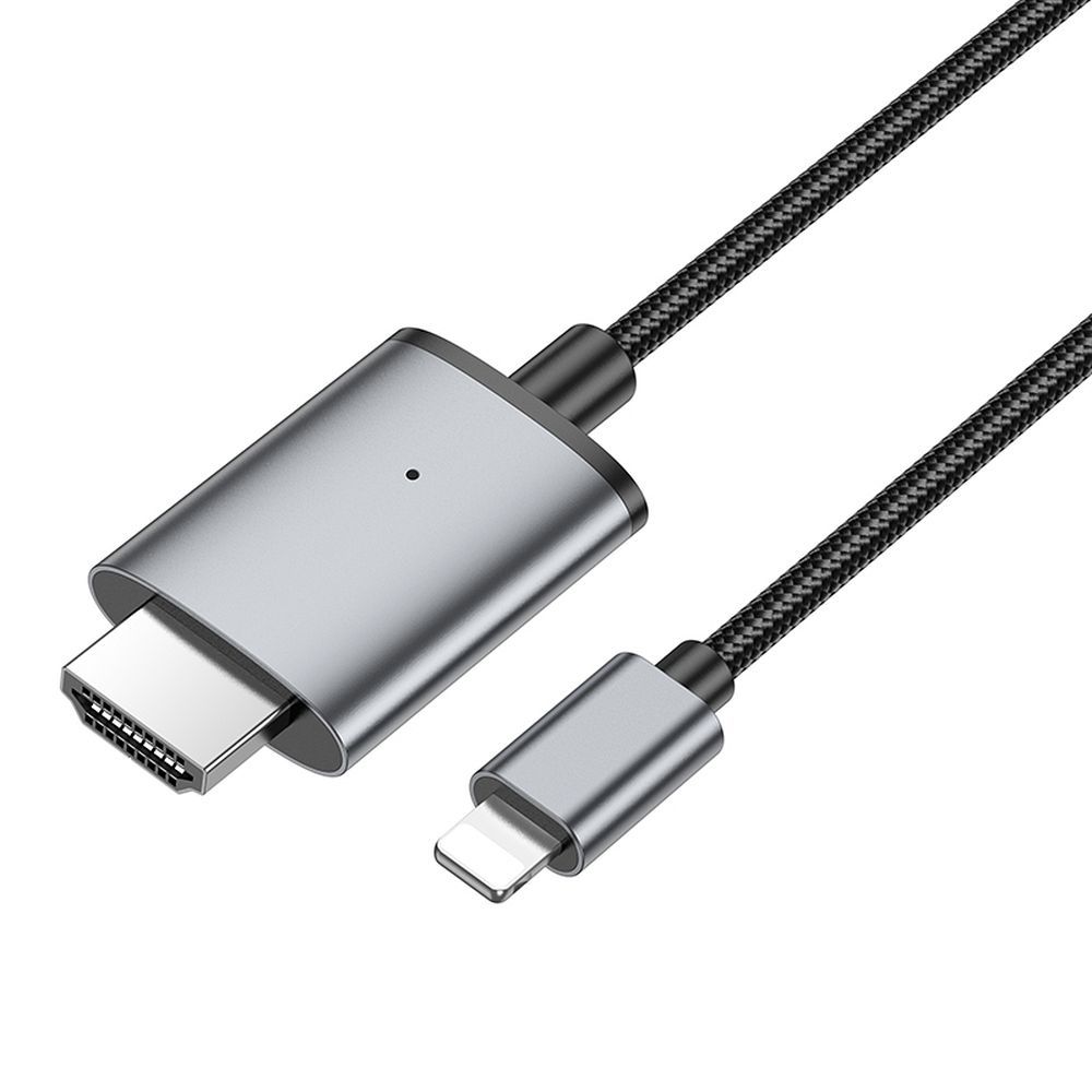 Audio i video kabel Lightning - HDMI HOCO UA27, 2m, Sivi