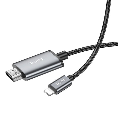 Audio i video kabel Lightning - HDMI HOCO UA27, 2m, Sivi