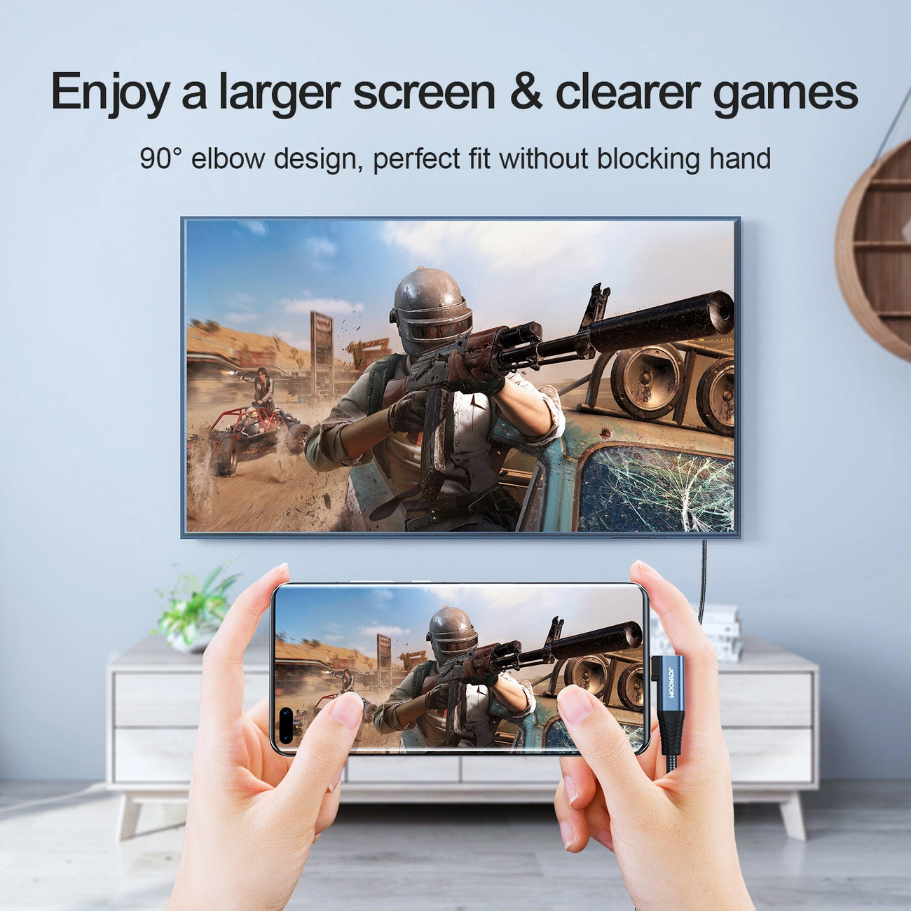 Audio i video kabel USB-C - HDMI Joyroom SY-20C1 Angled, 2m, sivi