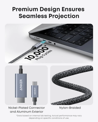 Audio i Video USB-C - HDMI Anker Nano kabel, 1.8m, Sivi A87E0H12