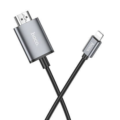 Audio i video kabel Lightning - HDMI HOCO UA27, 2m, Sivi