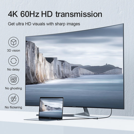 Audio i video kabel USB-C - HDMI Joyroom SY-20C1 Angled, 2m, sivi