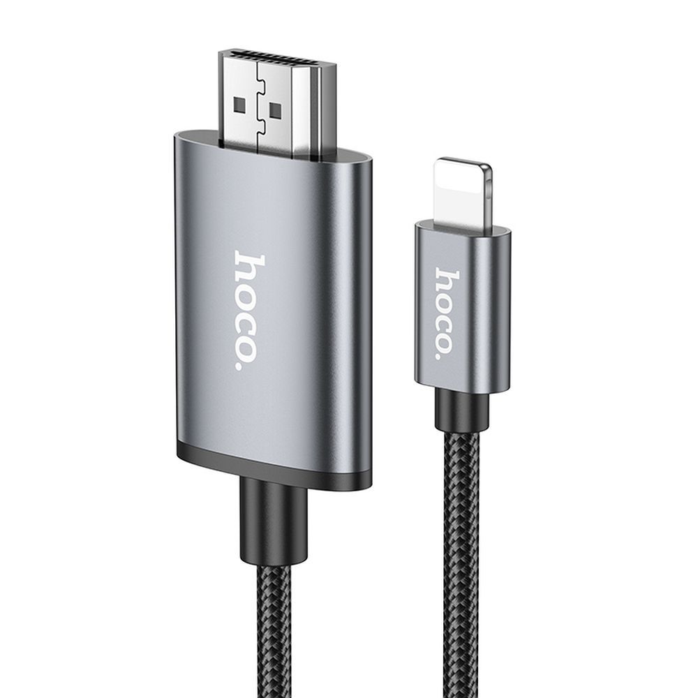 Audio i video kabel Lightning - HDMI HOCO UA27, 2m, Sivi